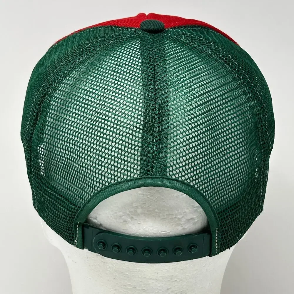 Vintage 80s Hasties Capitol Sand Gravel Trucker Hat Baseball Cap Sacramento Red